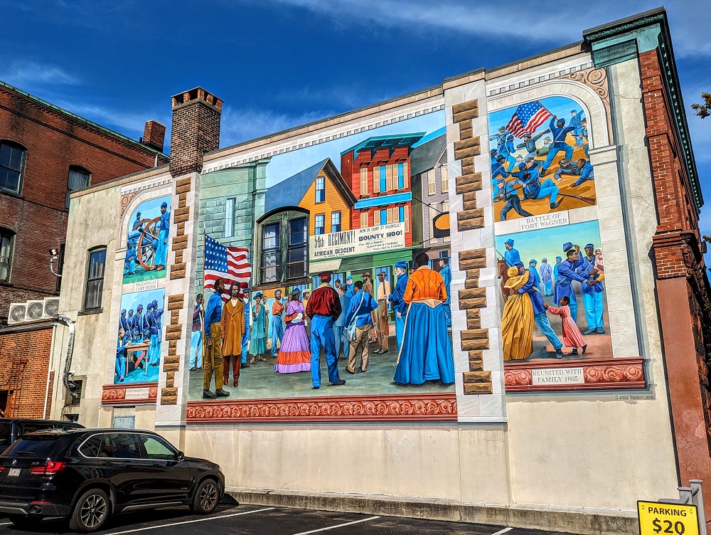 The 54th MA Regiment mural in New Bedford