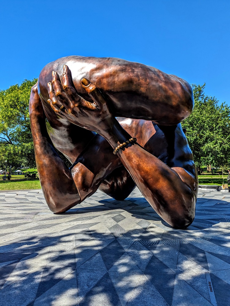 The Embrace sculpture in Boston Common