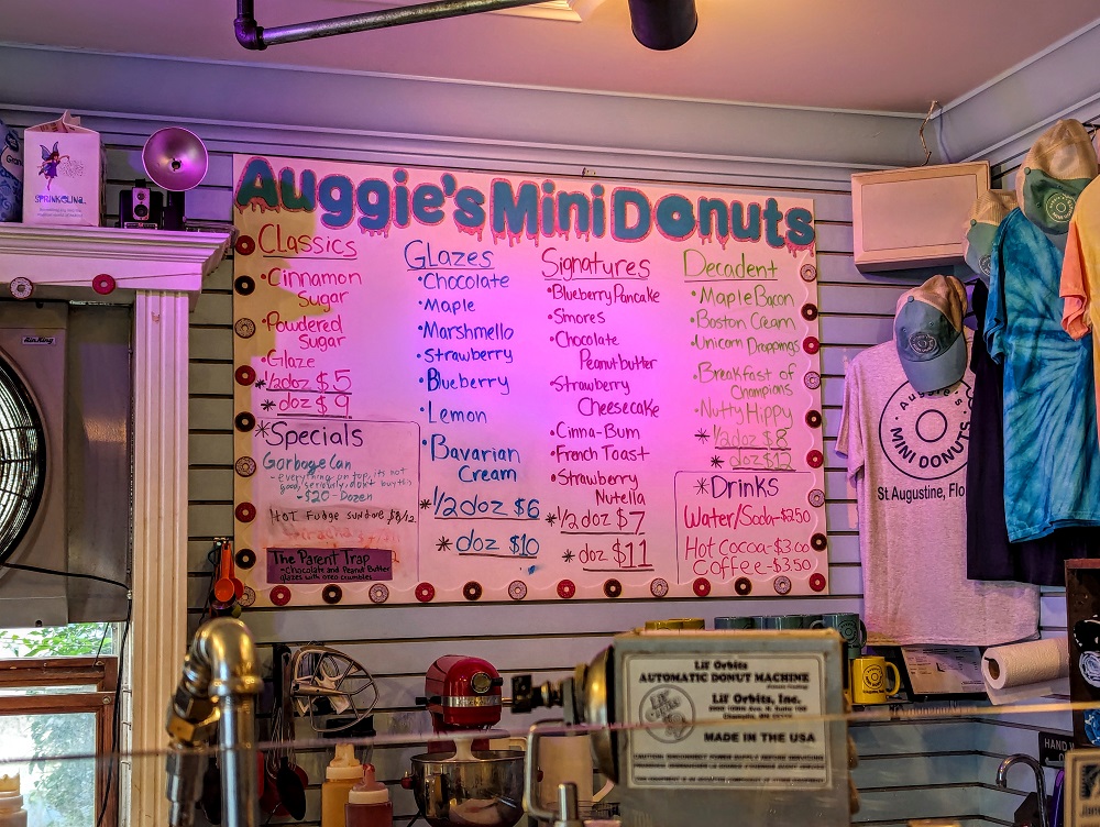 Auggie's Mini Donuts menu