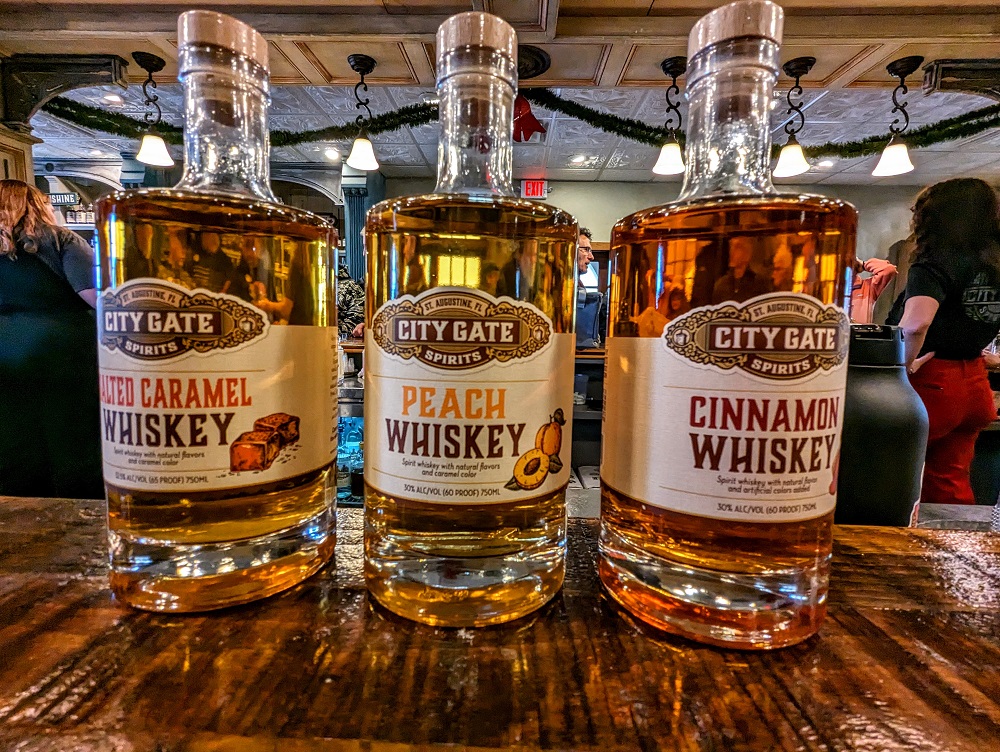 City Gate Distillery whiskeys - Salted caramel, peach & cinnamon