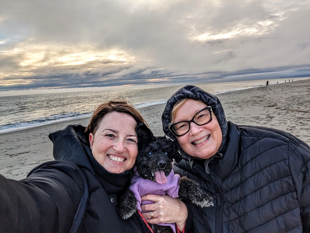 Me, Truffles & mom at Cape May Point State Park