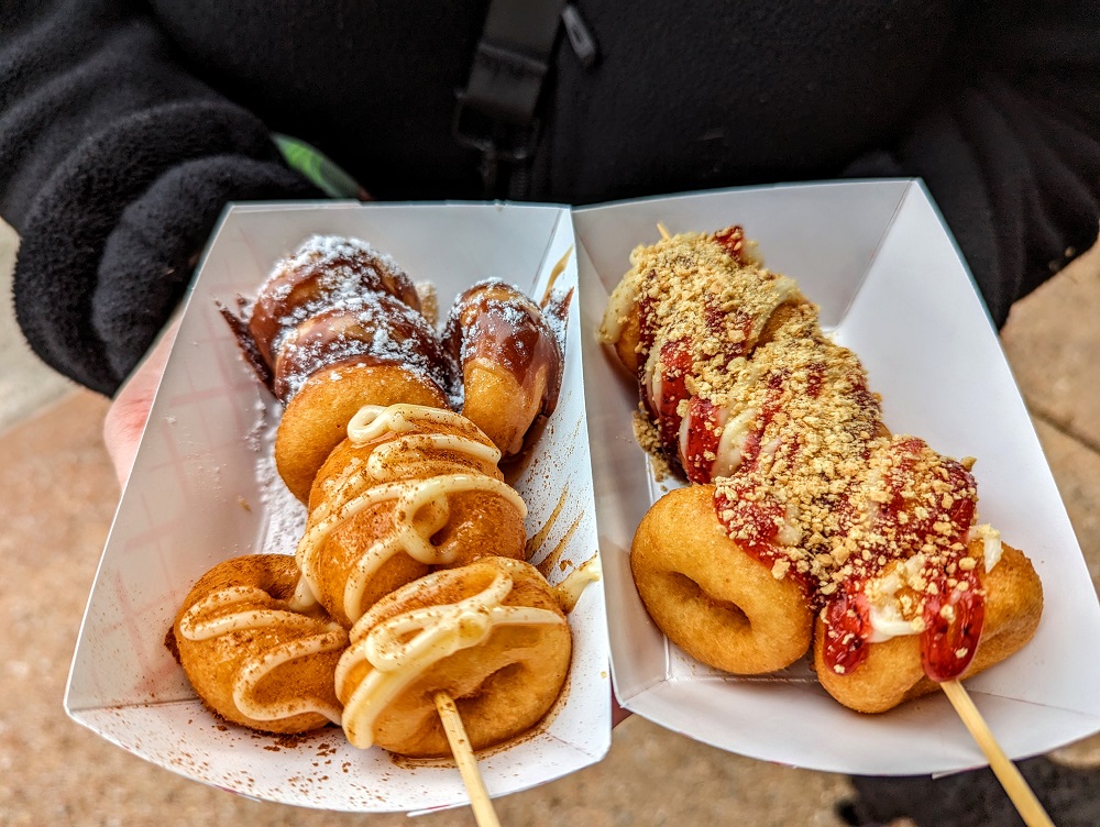 S'mores, Cinna-Bum & strawberry cheesecake donuts from Auggie's Mini Donuts