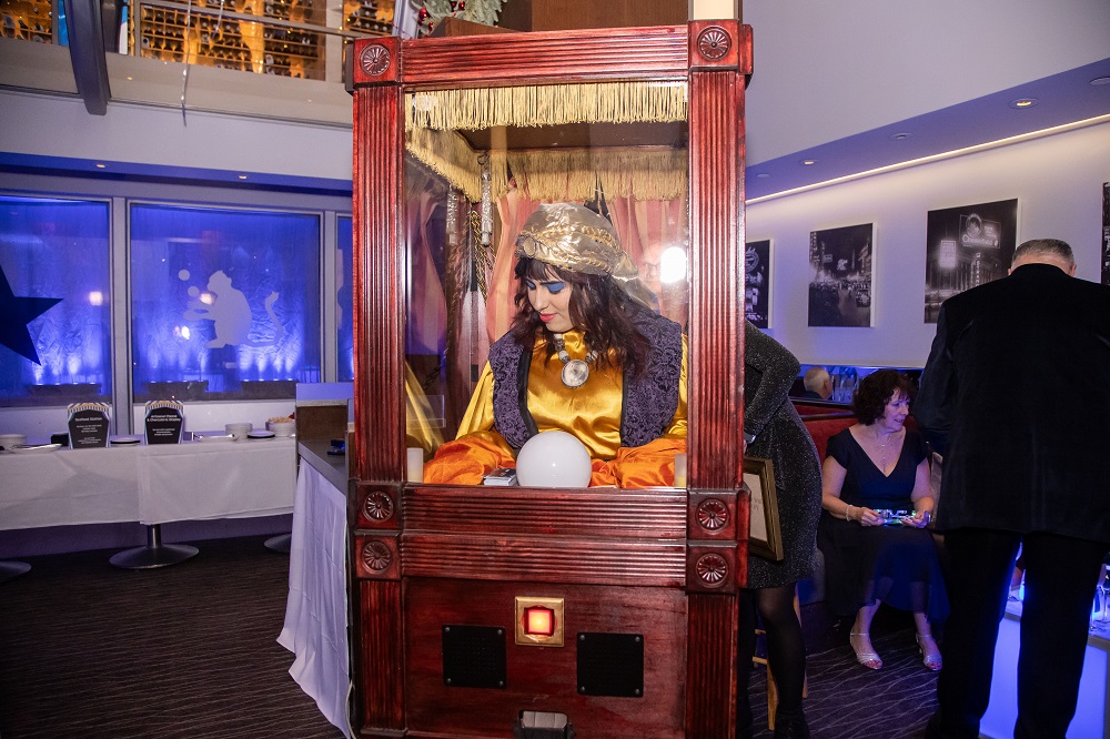 United cardholder event at Charlie Palmer Steak in Times Square, NYC - Fortune teller (image courtesy of United cardmember events)