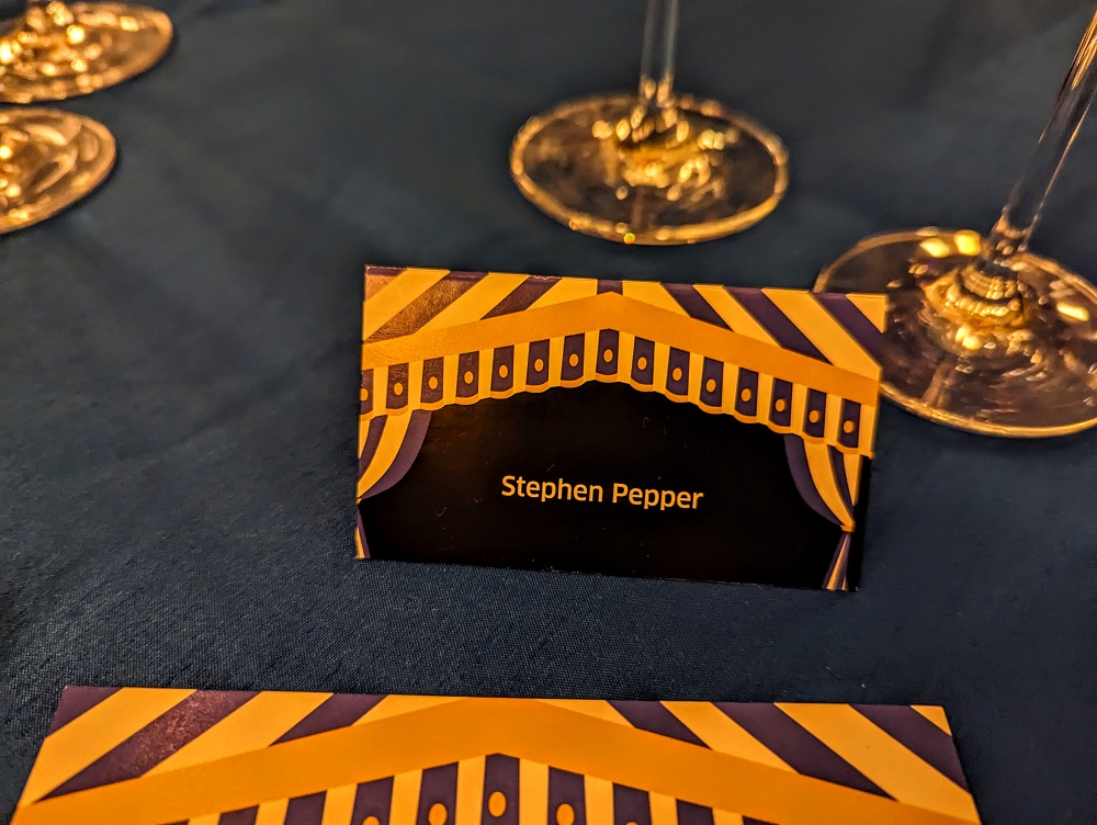 United cardmember events New Year's Eve Charlie Palmer Steak New York City - Place setting