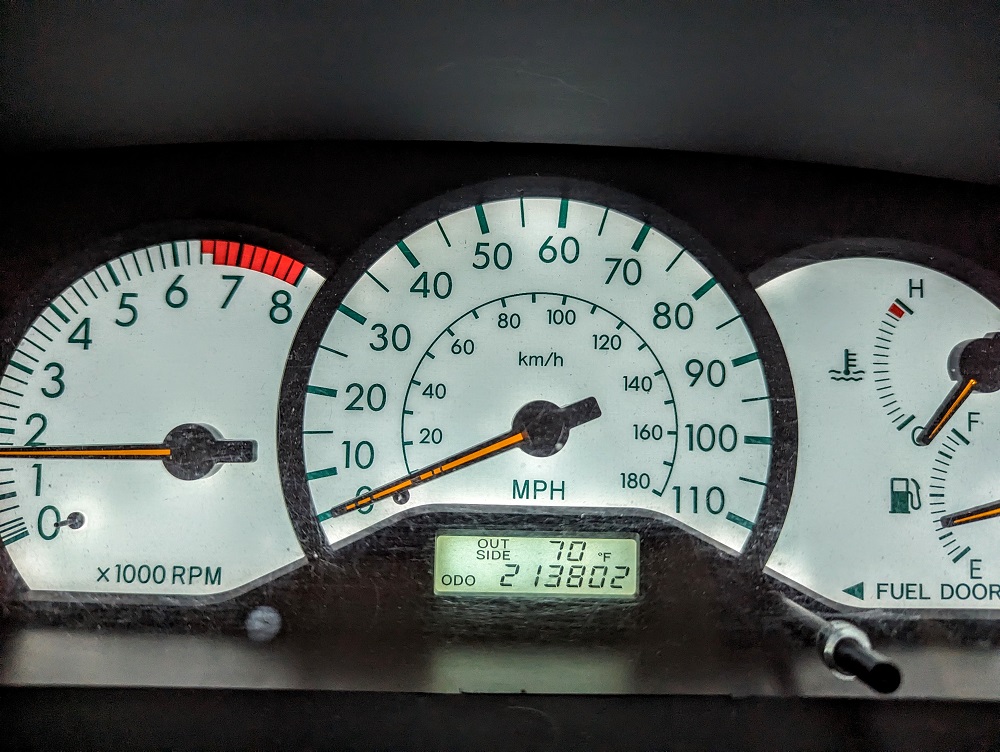 Odometer reading at the end of January 2024