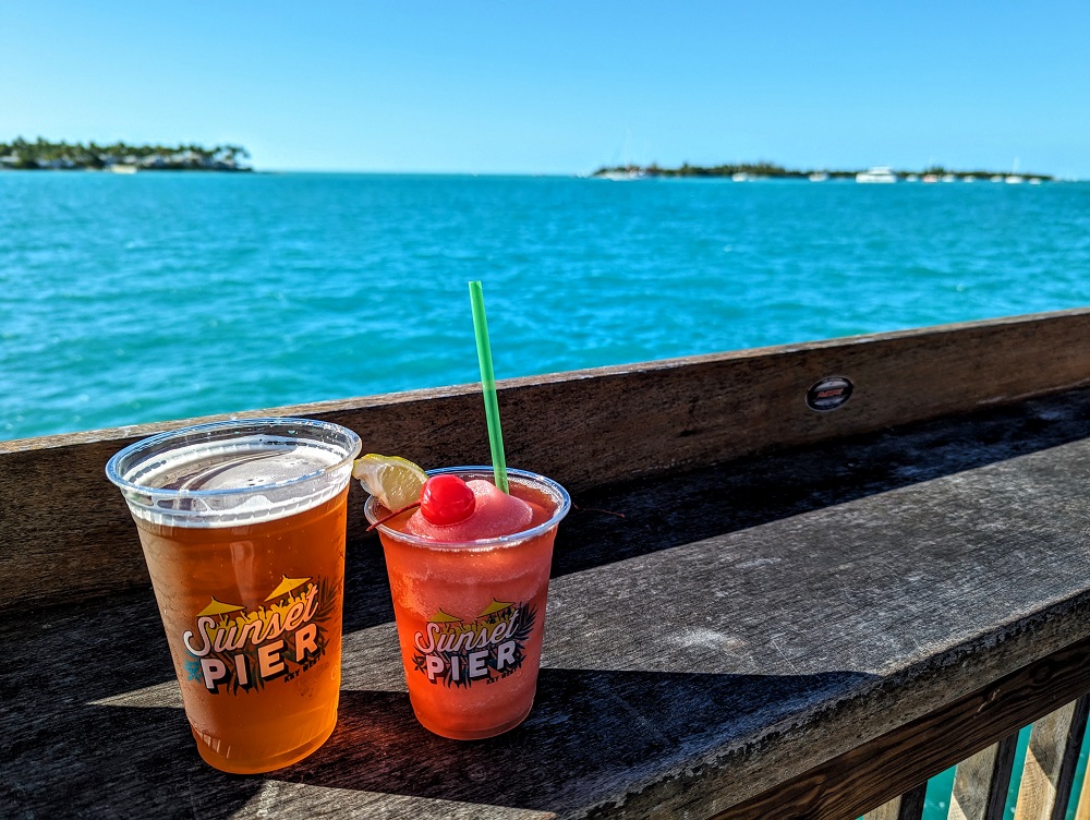 Drinks from Sunset Pier in Key West, FL