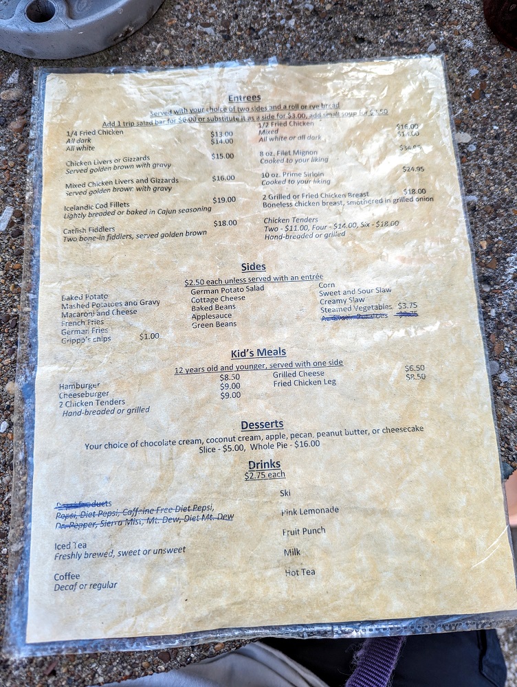 Hilltop Inn menu in Evansville, IN 2