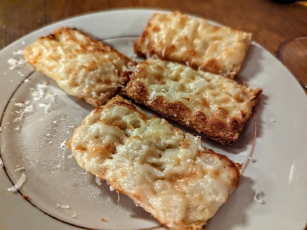 New Harmony, IN - Cheesy onion flatbread bites at Say's