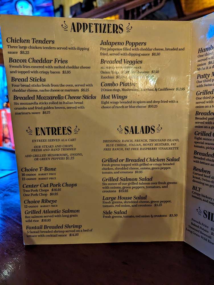 New Harmony, IN - The Yellow Tavern menu 1