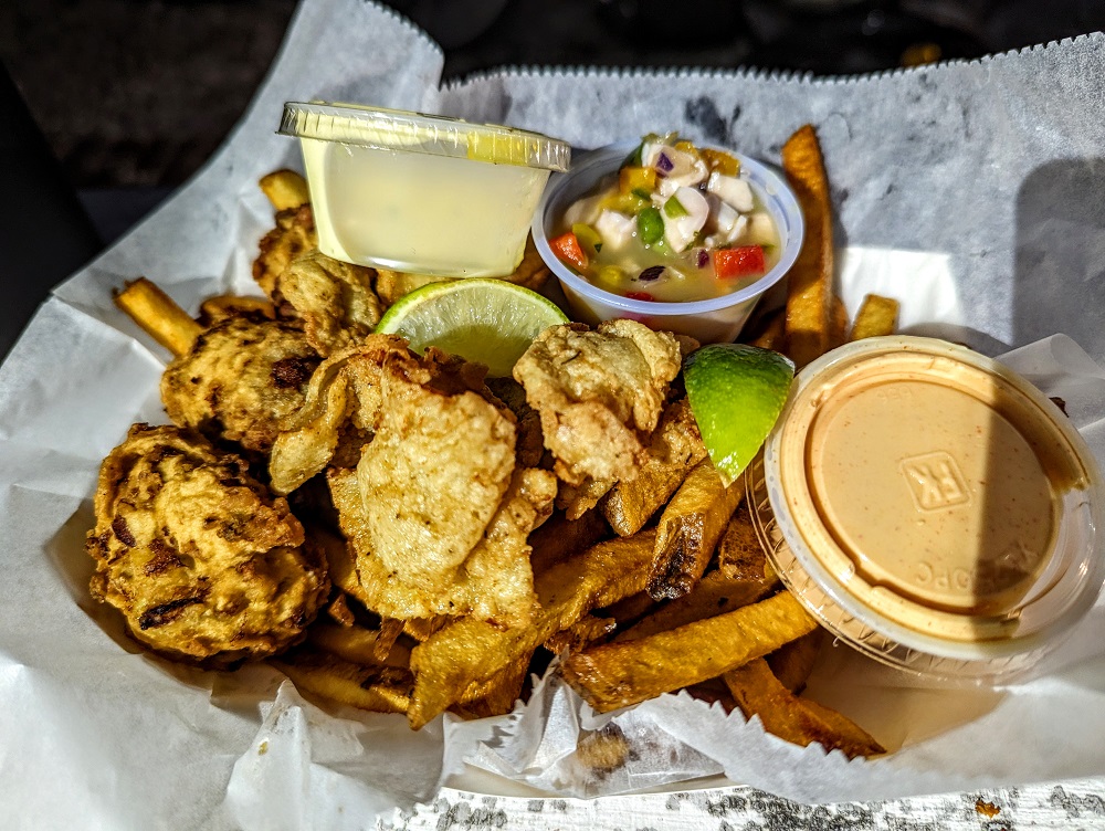 The Conch Shack in Key West - Conch trio & fries