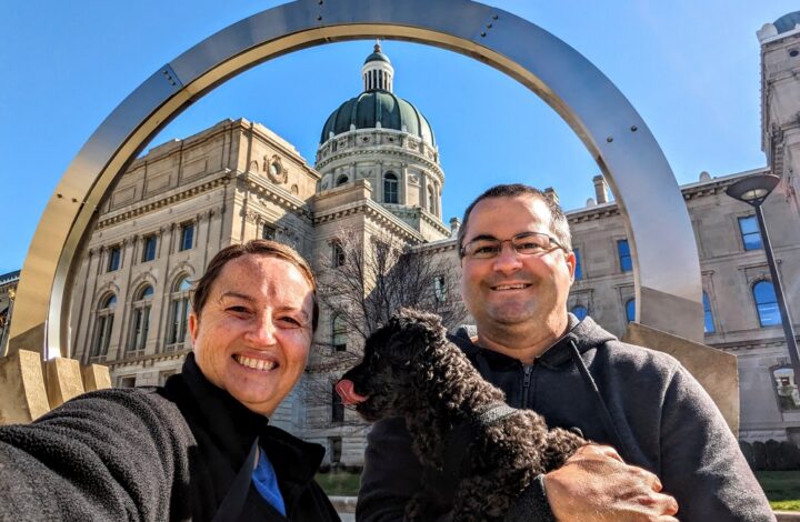 The three of us outside the Indiana State Capitol