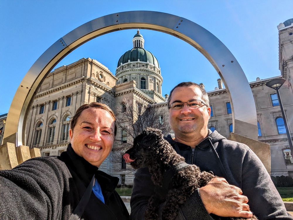The three of us outside the Indiana State Capitol