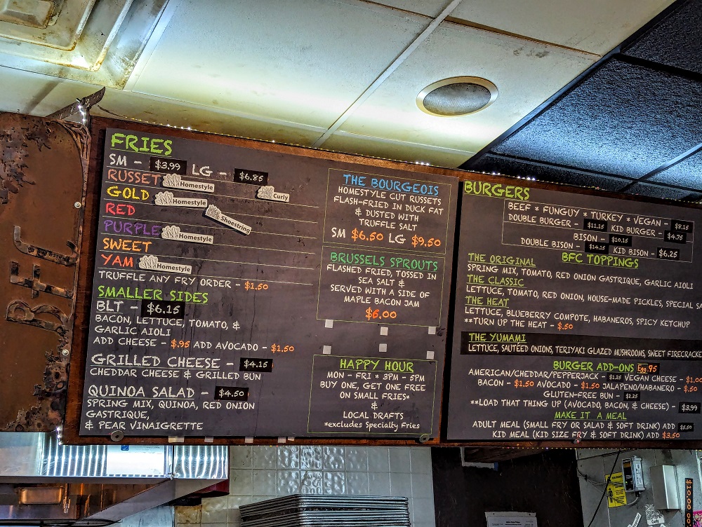 Boise Fry Company menu