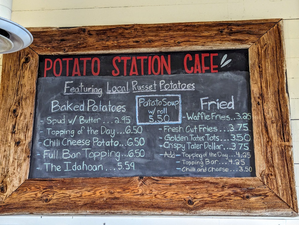 Idaho Potato Museum - Potato Station Cafe menu