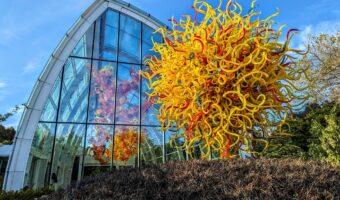 Chihuly Garden and Glass - Glasshouse & sun sculpture