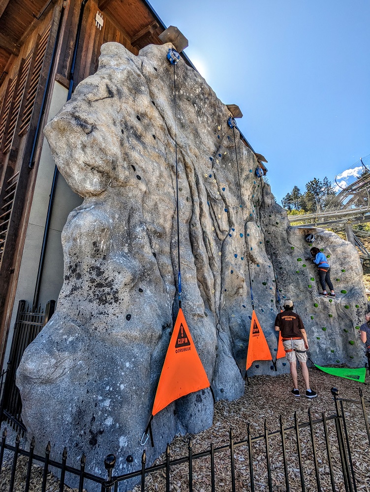 Rock climbing wall at Leavenworth Adventure Park