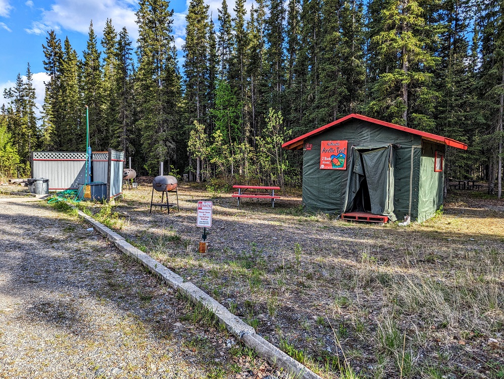 Alaskan Stoves Campground in Tok, AK - Arctic tent