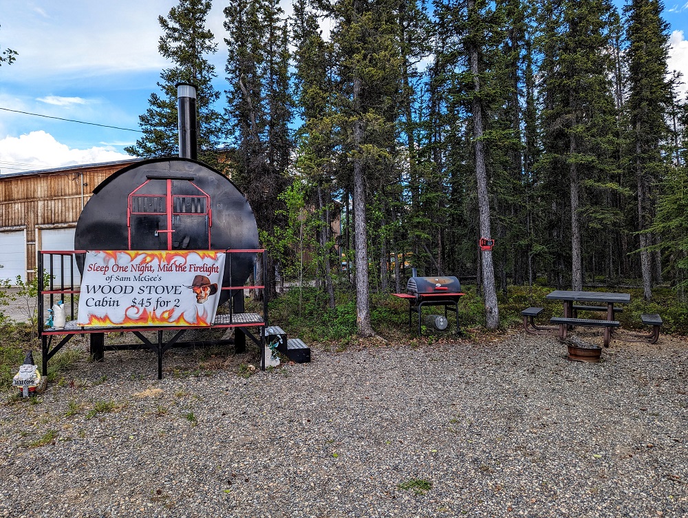 Alaskan Stoves Campground in Tok, AK - Sam McGee's Wood Stove Cabin