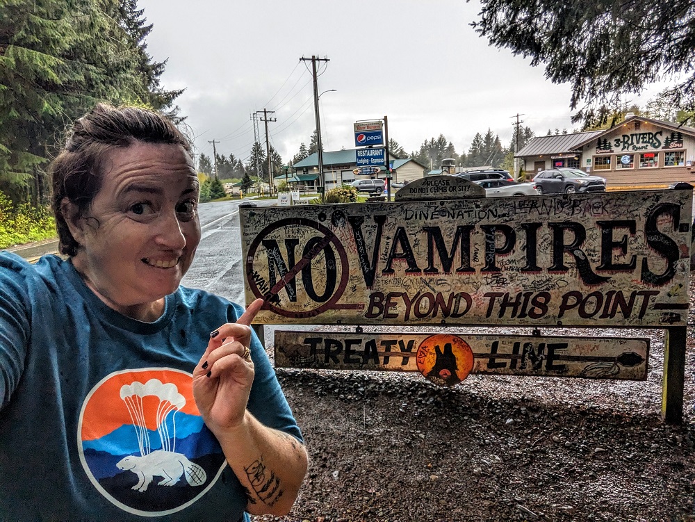 No Vampires Beyond The Sign treaty line at the edge of Forks