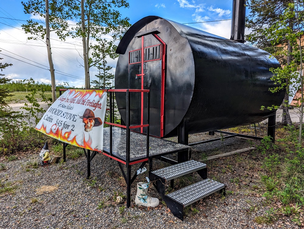 Sam McGee's Wood Stove Cabin at Alaskan Stoves Campground in Tok, AK