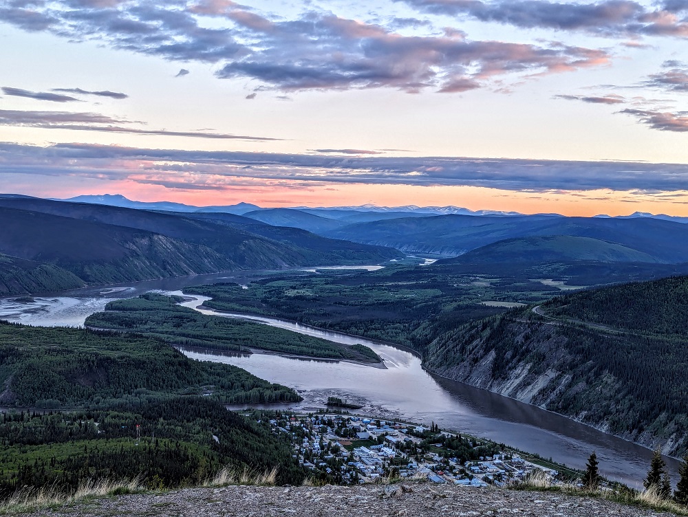 View of Dawson City from Midnight Dome Viewpoint