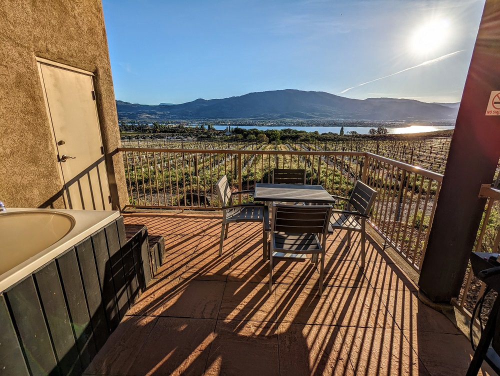 View of the vineyard from our balcony at Spirit Ridge Resort in Osoyoos, Canada