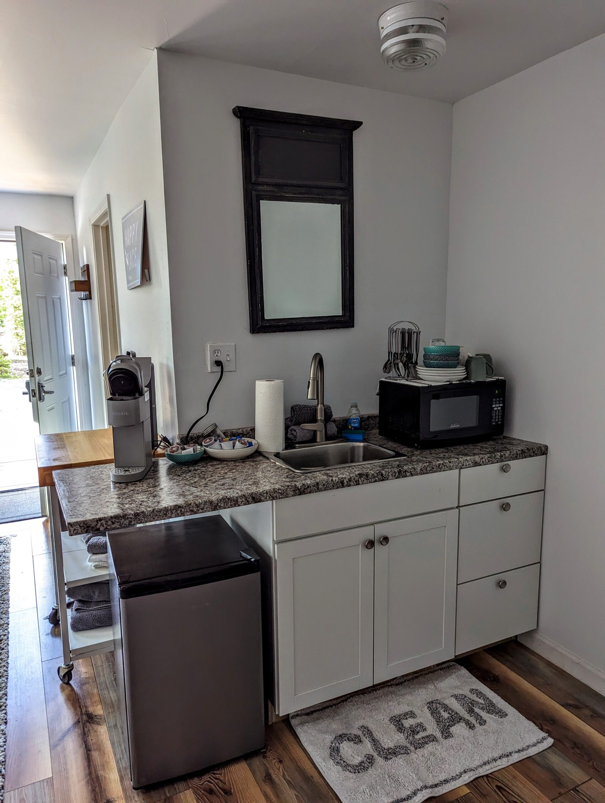 Kitchenette area of our Airbnb in Healy - No Home Just Roam