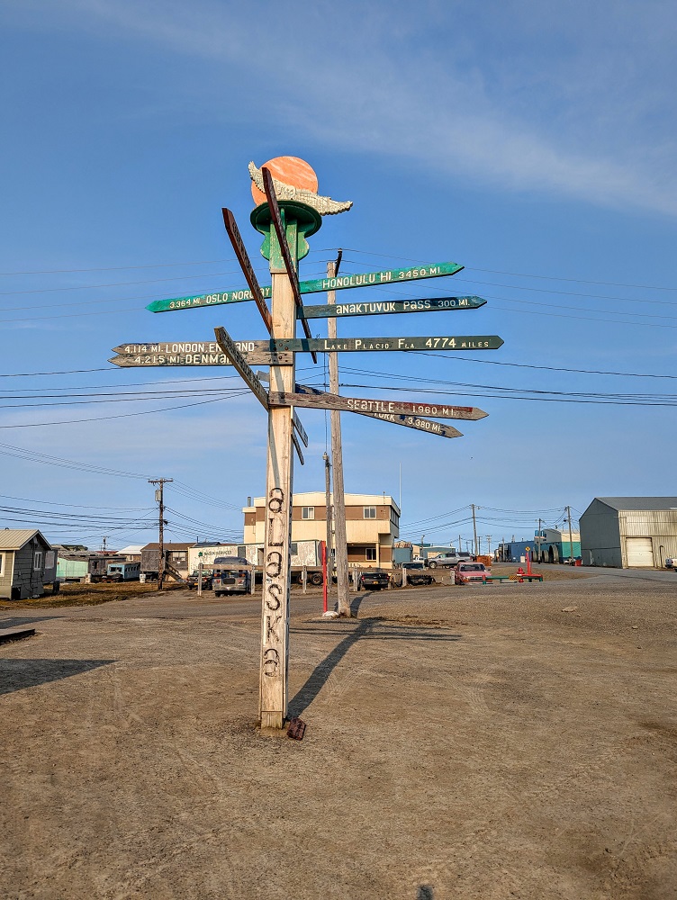 Sign post in Utqiagvik