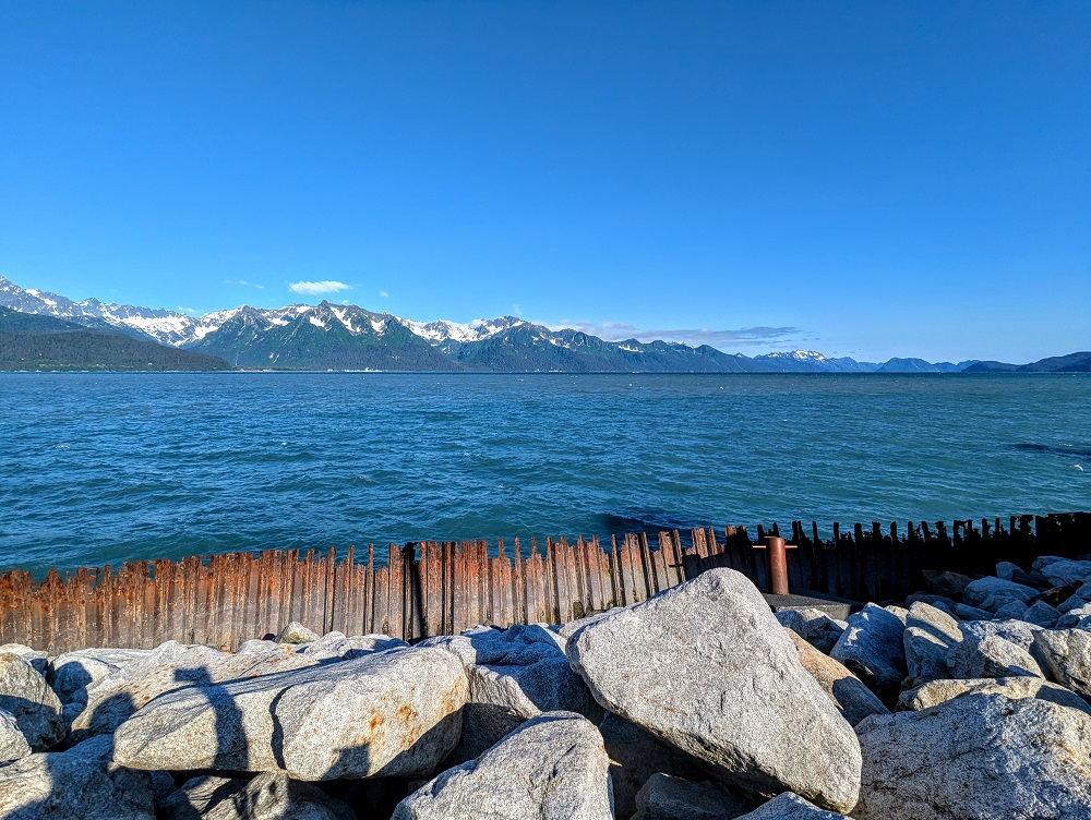 View of Resurrection Bay from Waterfront Park in Seward, AK