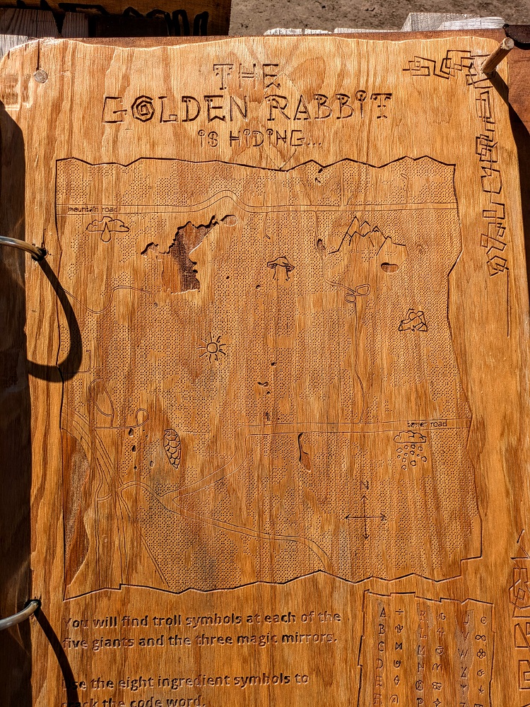 Thomas Dambo Detroit Lakes trolls - Map to help you find the Golden Rabbit