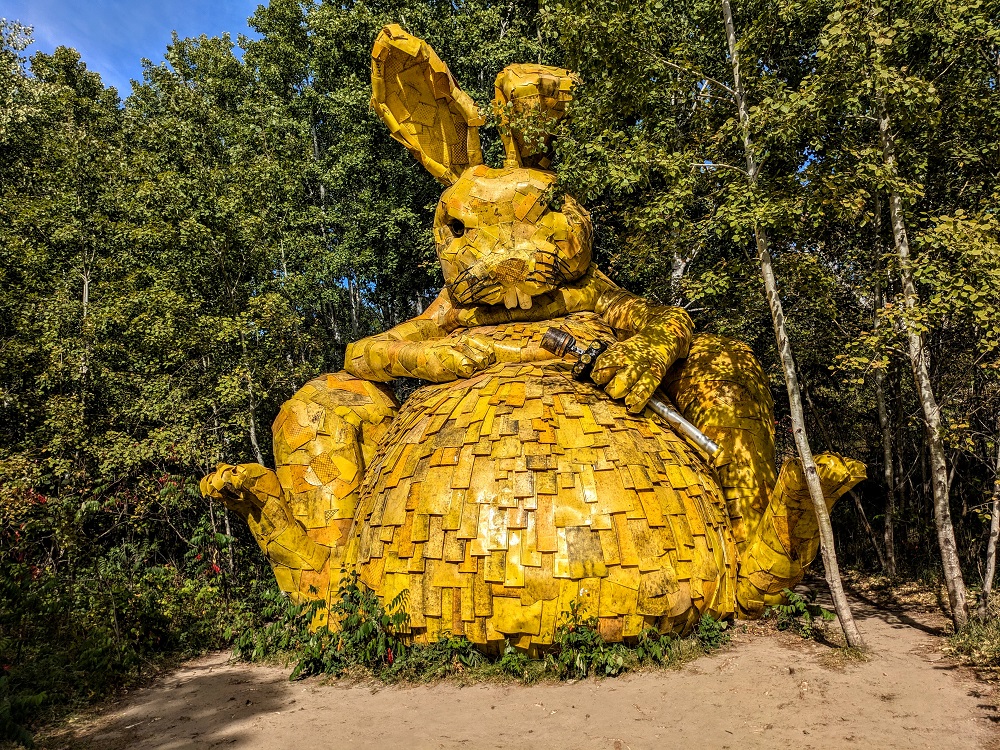 Thomas Dambo Detroit Lakes trolls - The Golden Rabbit