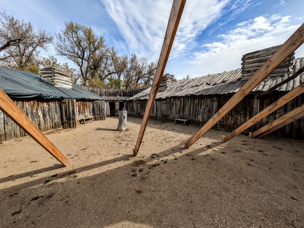 Inside the recreated Fort Mandan