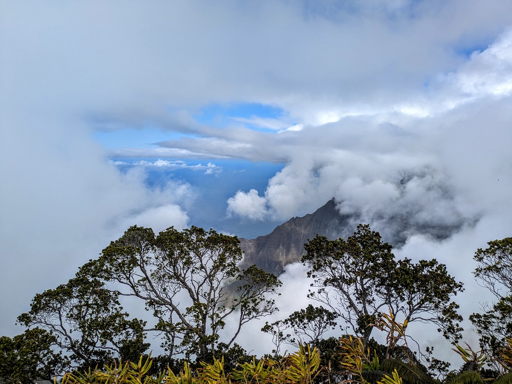 Cloudy view from Kalalau Lookout
