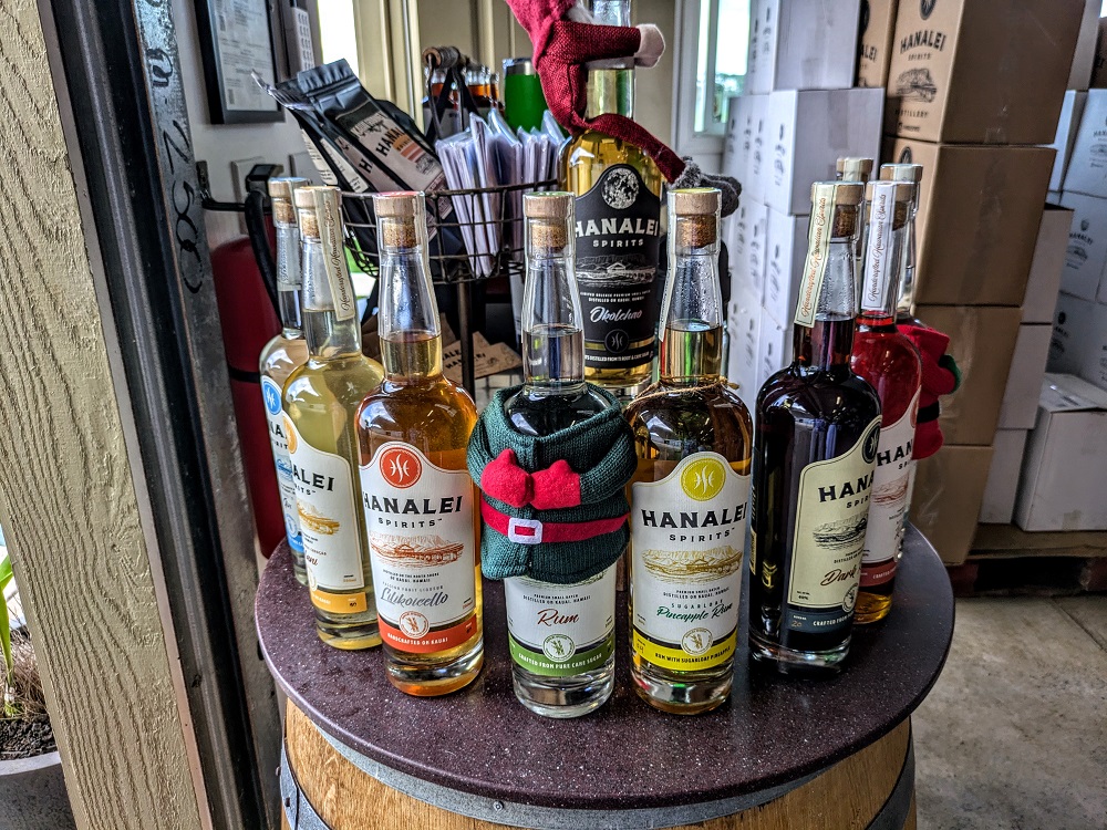 Hanalei Spirits Distillery spirit bottles