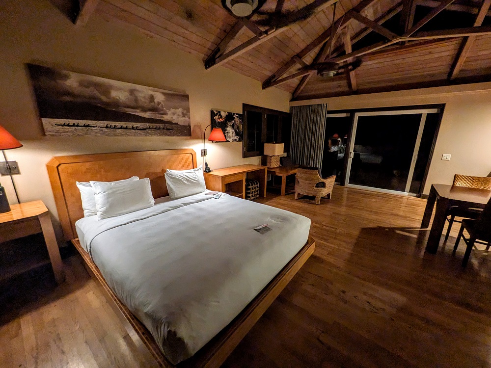 Inside our bungalow at the Hana-Maui Resort