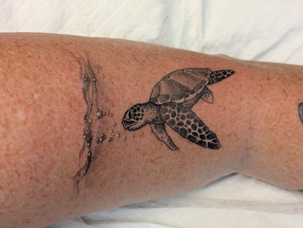 Sea turtle tattoo