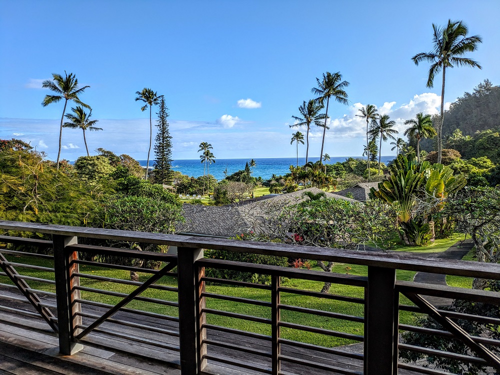View from the breakfast restaurant at the Hana-Maui Resort