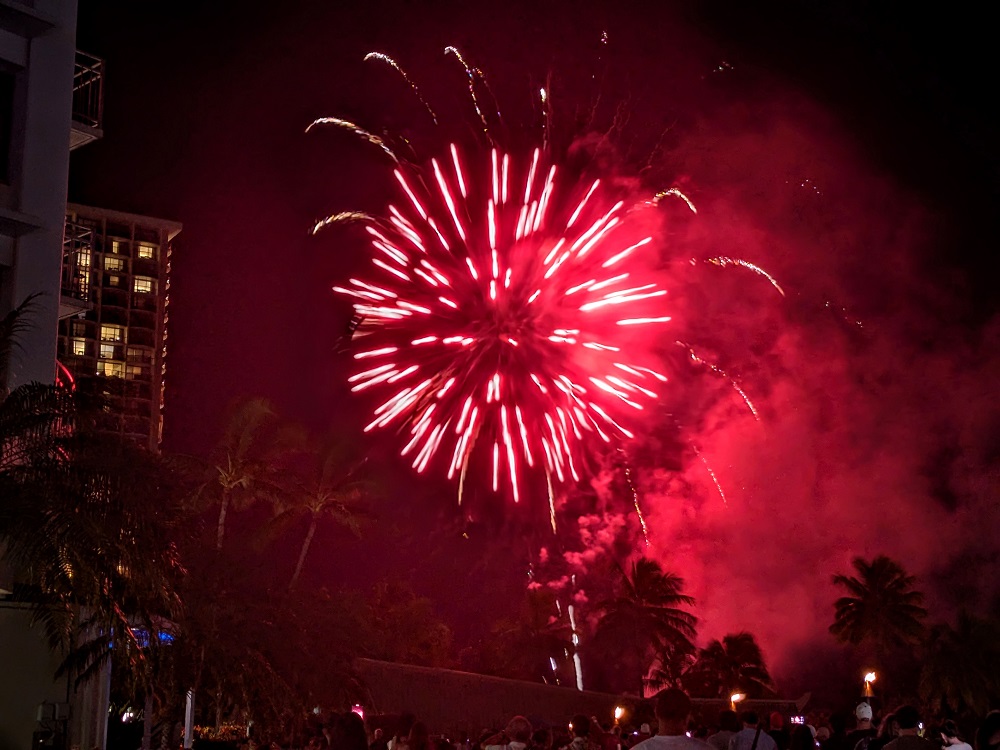 Fireworks at the hotel next door