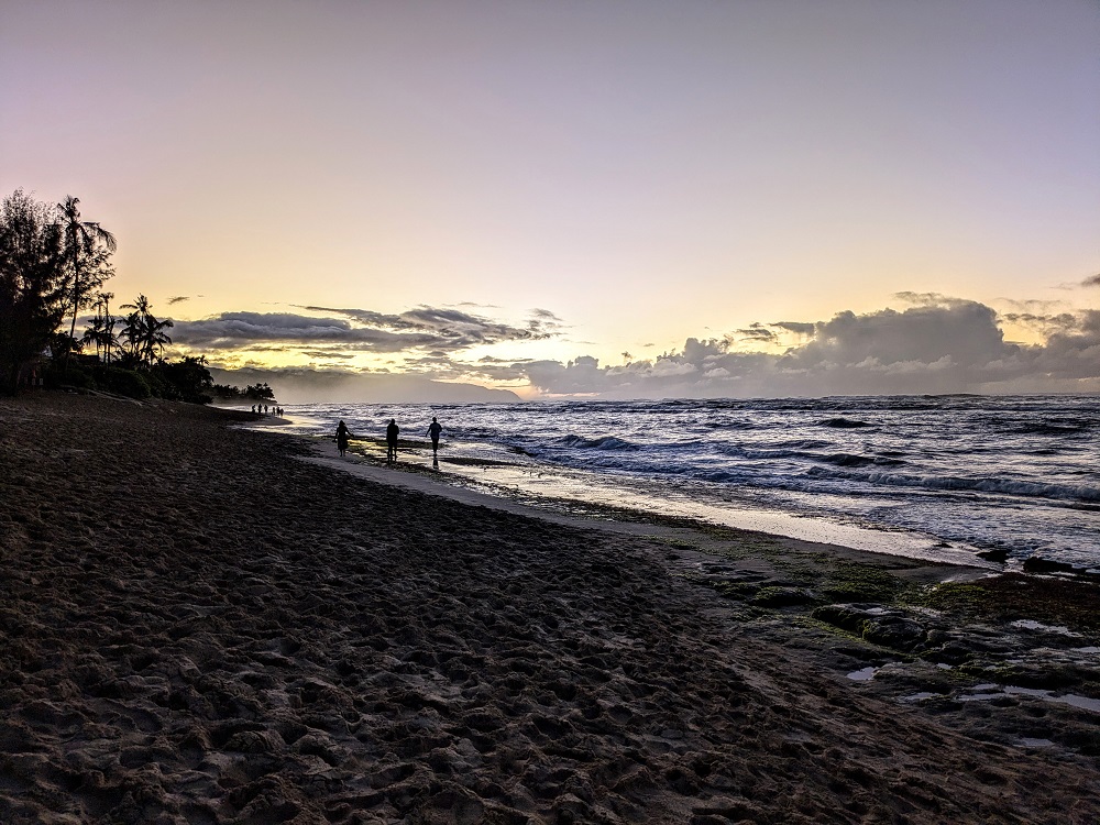 Laniakea Beach at sunset