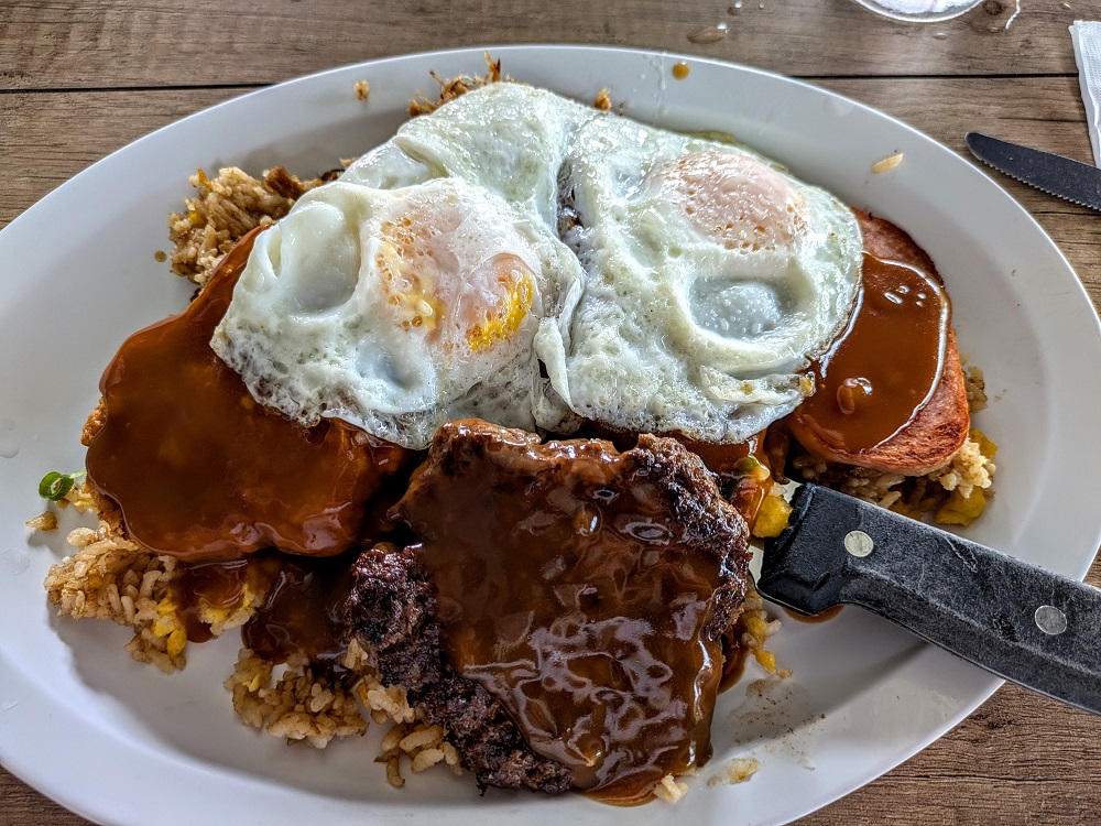 Mok-A-Saurus at Hawaiian Style Cafe in Hilo, Hawaii