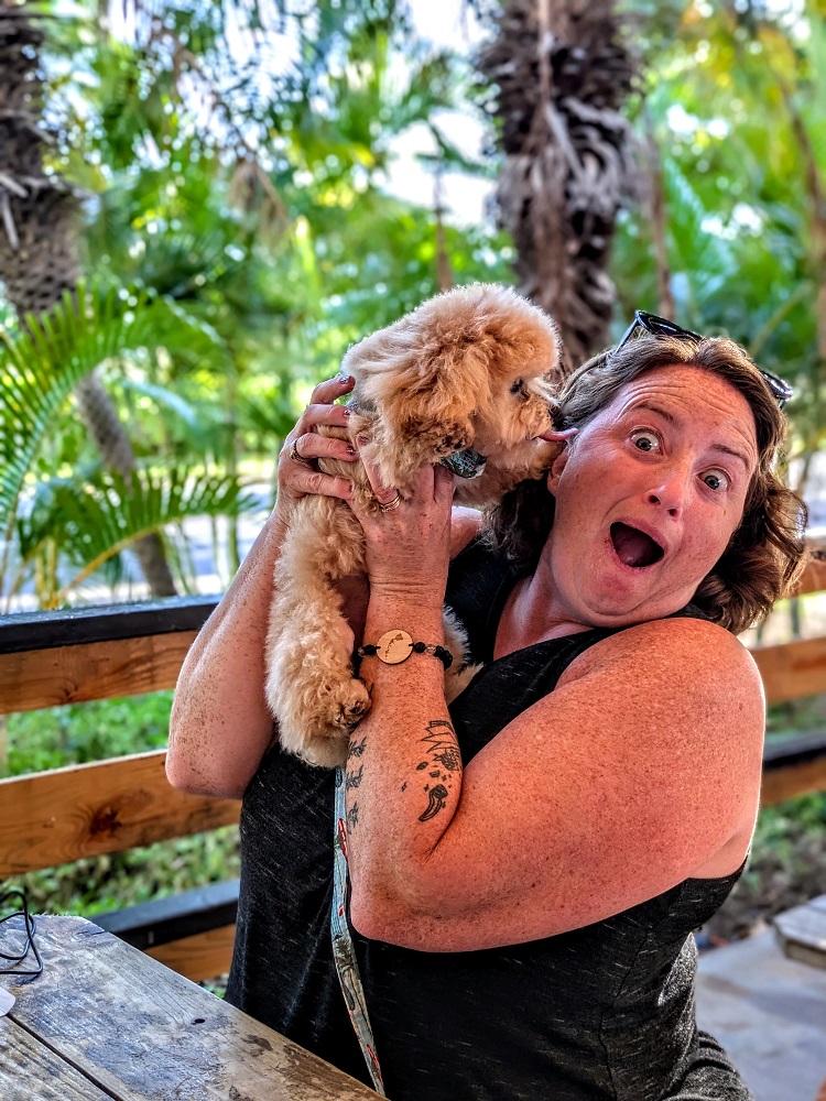Shae with our friend's pup