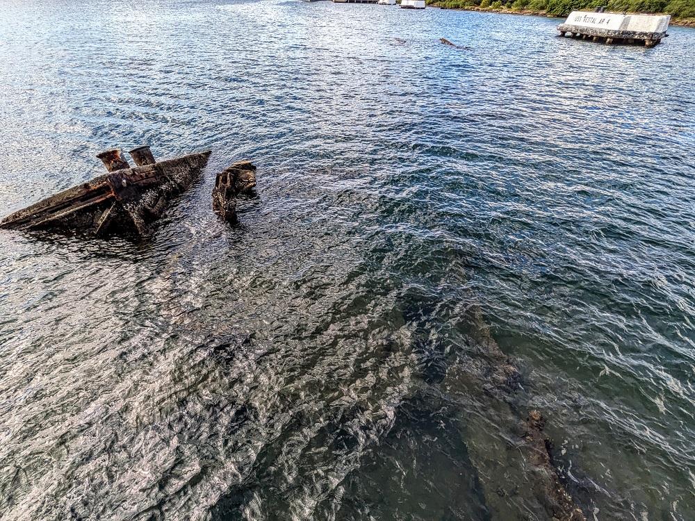 Some of the remains of the USS Arizona