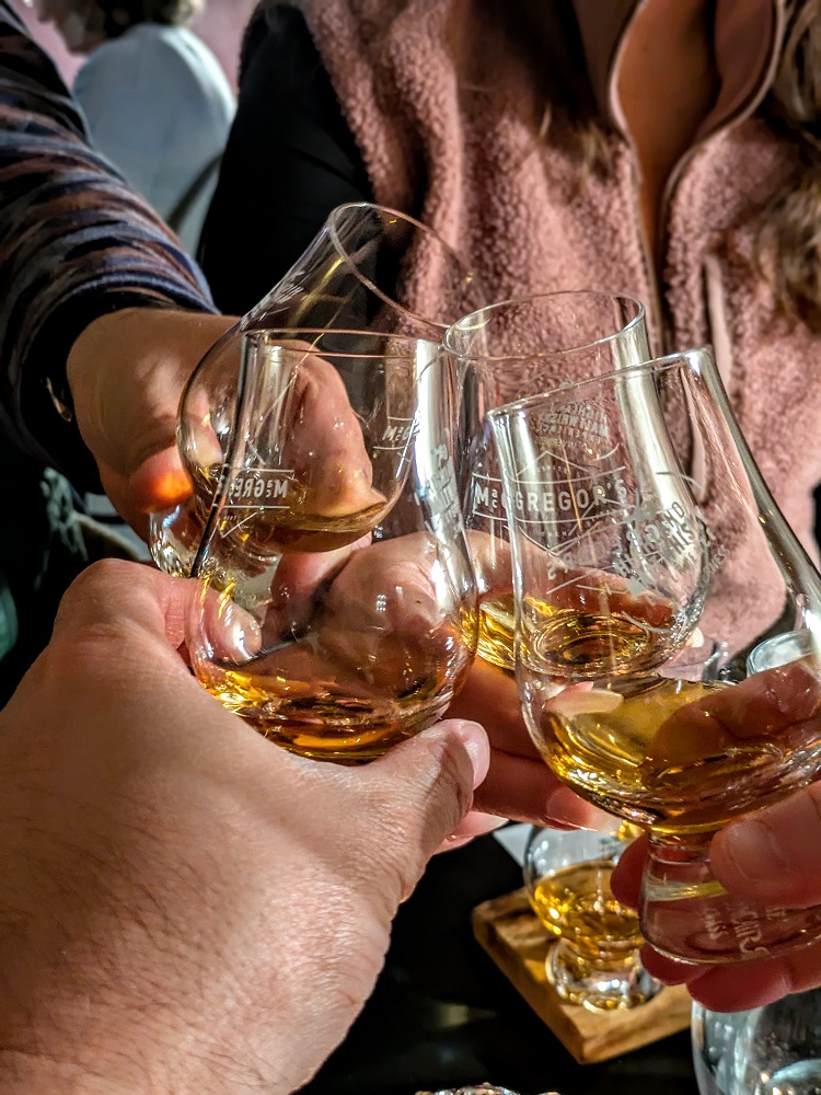 Cheersing at the Highland Malt Whisky Experience