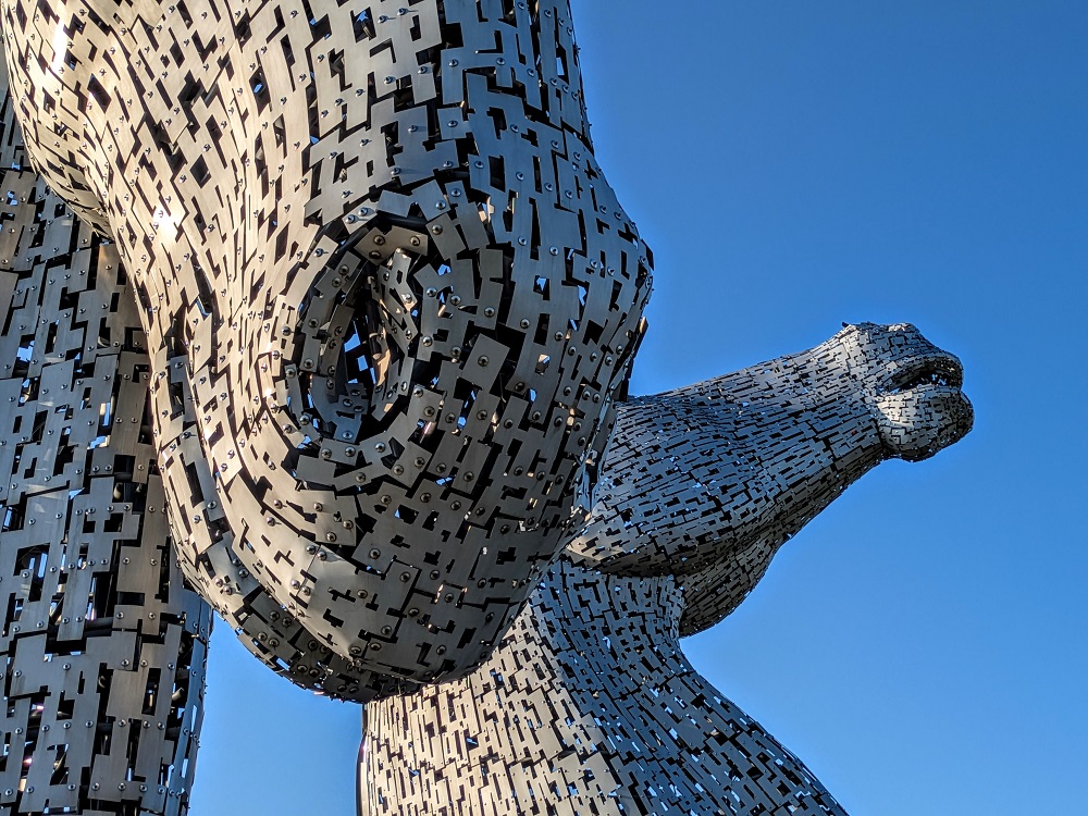 Close up of The Kelpies