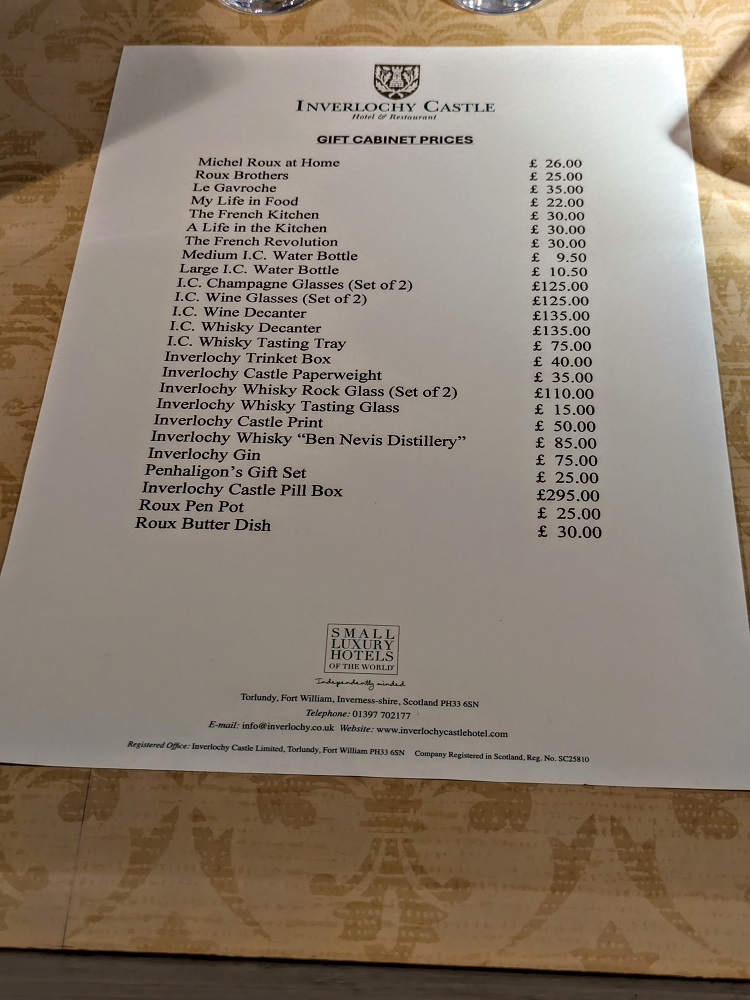 Cost of the souvenirs