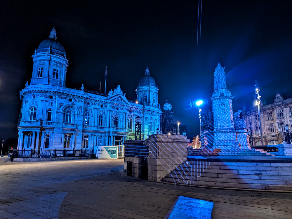 Hull city center at night
