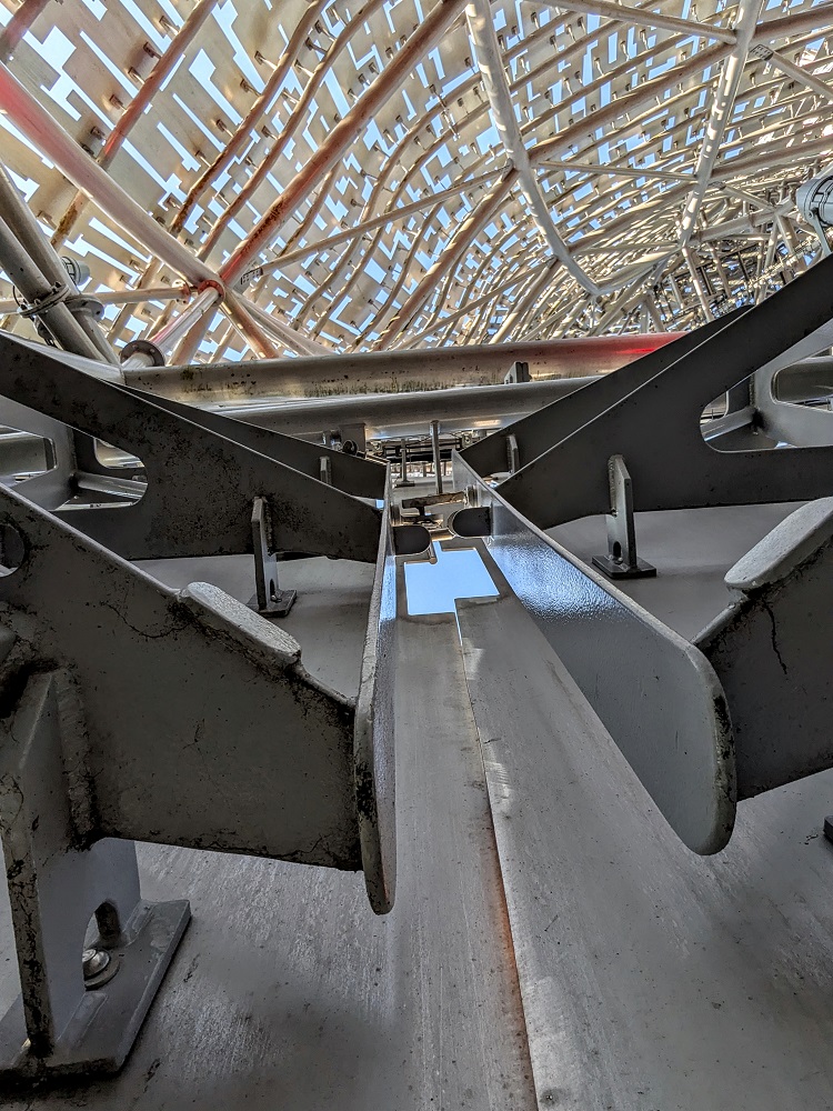 Inside one of The Kelpies