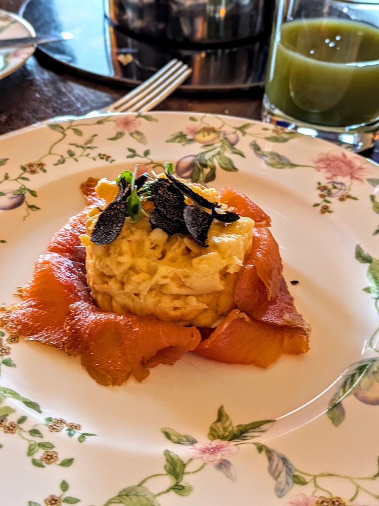 Inverlochy Castle Hotel breakfast - Roux & Balvennie whisky cured sea trout