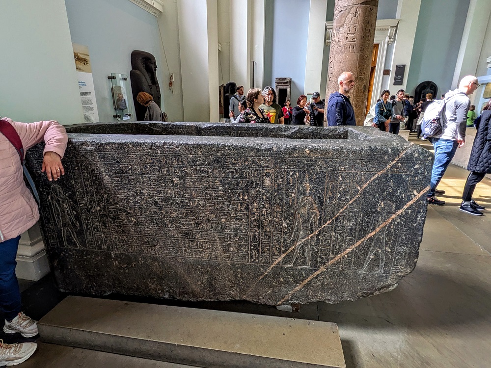 Sarcophagus of Hapmen (complete with tourist leaning on it)