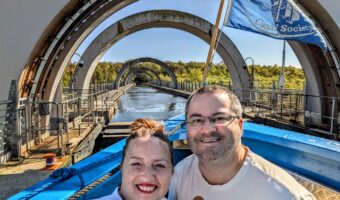 Shae and me at the top of The Falkirk Wheel